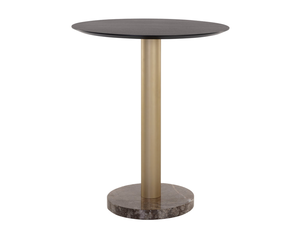 Sunpan Monaco Bar Table – Chic Grey Marble Top with Brushed Gold Base, Perfect for Modern Dining Spaces