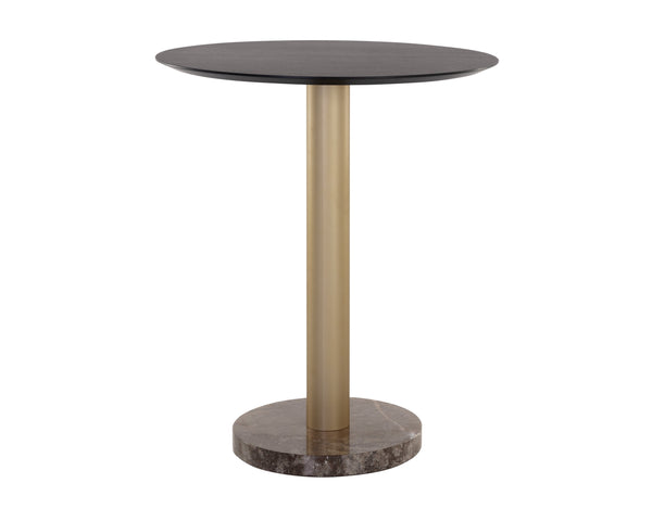 Sunpan Monaco Bar Table – Chic Grey Marble Top with Brushed Gold Base, Perfect for Modern Dining Spaces