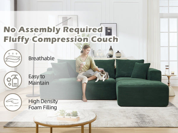 English Elm Modular Cloud Sectional with Oversized Chaise Memory Foam Fill for Living Rooms W3224S00005