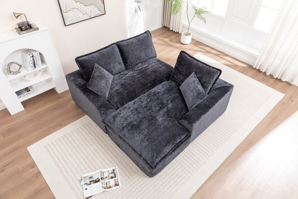 English Elm 103" Cloud Sectional Couch – L-Shape Chaise, Modern Boneless Modular Sofa For Cozy Living Spaces W1170S00041