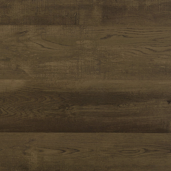 English Elm Burkhart Brown Oak 35" Round Pub Table with Flared Geometric Chrome Base — Rustic Modern Charm B062P344985