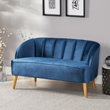 Christopher Knight Home® - Noble House - Amaia Mid-Century Modern Velvet Sofa with Seashell Backrest