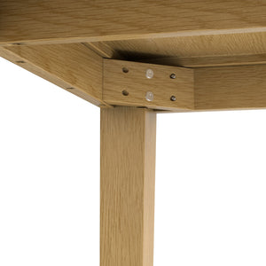 English Elm Eastwood 54" Square Dining Table in Brown Oak Veneer — Handcrafted Solid Oak Legs, Durable Lacquer Finish, Seats 8 B136P266903