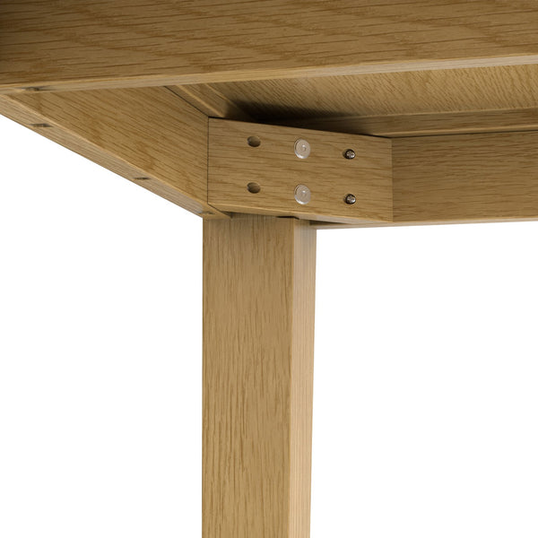 English Elm Eastwood 54" Square Dining Table in Brown Oak Veneer — Handcrafted Solid Oak Legs, Durable Lacquer Finish, Seats 8 B136P266903