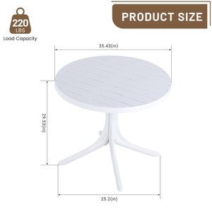 English Elm Summer 5 Piece Round Dining Set Polypropylene Stackable Chairs Oak Legs Modern Style Tropical Orange,White W3450S00037