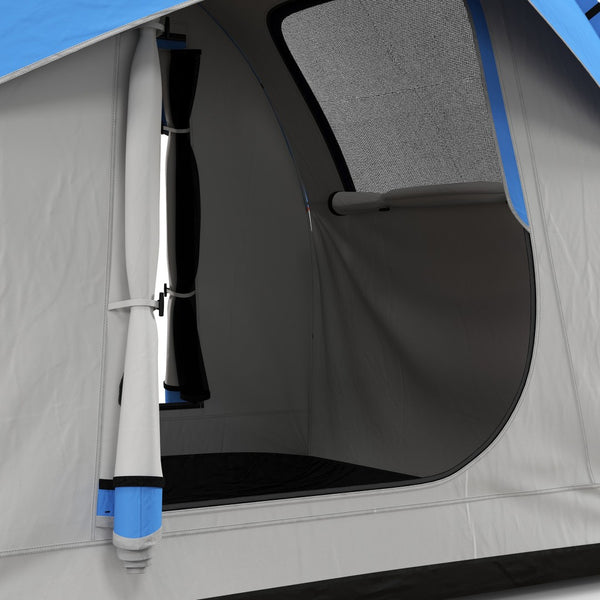 English Elm Outsunny Waterproof Suv Camping Tent for 5 to 6 Person Tailgate Outdoor Adventure Grey+Blue W2225P200548