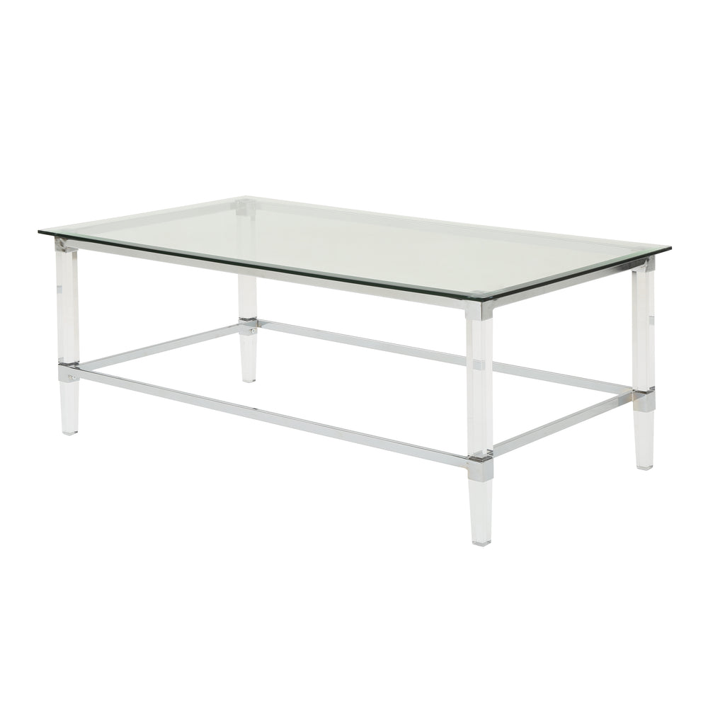 English Elm Christopher Knight Home® - RECTANGLE Clear Glass Coffee Table 51.5"x29.5" Sleek Modern Low-Profile Design Durable Tempered Surface 61529.00