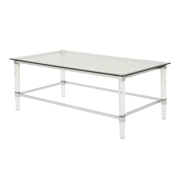English Elm Christopher Knight Home® - RECTANGLE Clear Glass Coffee Table 51.5"x29.5" Sleek Modern Low-Profile Design Durable Tempered Surface 61529.00