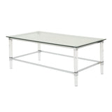 Christopher Knight Home® - Noble House - Bayla Modern Tempered Glass Rectangular Coffee Table with Acrylic and Iron Accents