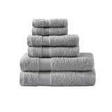 Madison Park Signature Luce Glam/Luxury 100% Egyptian Cotton 6 Piece Towel Set MPS73-476 Grey