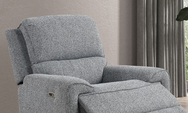 English Elm Contemporary Sandbach Manual Glider Recliner with Padded Track Arms, Smooth Motion, Soft Neutral Fabric Upholstery Gray 31 L x 42 W x 27 H B2741P387662