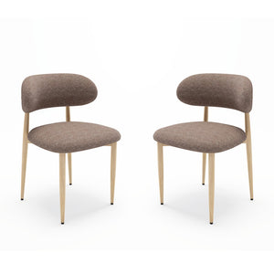 English Elm Dining Chair Set with Wood Grain Metal Frame Upholstered Seat Modern Farmhouse Kitchen Coffee W3316P449684
