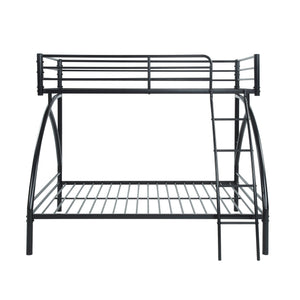 English Elm Black Metal Twin-Over-Twin Bunk Bed with Modern Lines, Sturdy Frame, Space-Saving Design for Kids Black 77 L x 60.25 W x 7.25 H B011P248590