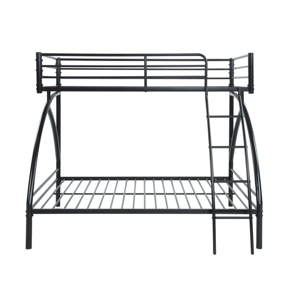 English Elm Black Metal Twin-Over-Twin Bunk Bed with Modern Lines, Sturdy Frame, Space-Saving Design for Kids Black 77 L x 60.25 W x 7.25 H B011P248590
