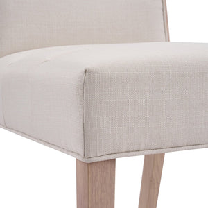 English Elm Upholstered Armless Dining Chairs Rubberwood Frame Minimalist Set of 2 for Compact Spaces Beige,Natural N768P391163N