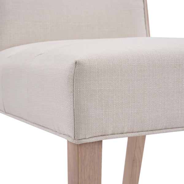English Elm Upholstered Armless Dining Chairs Rubberwood Frame Minimalist Set of 2 for Compact Spaces Beige,Natural N768P391163N