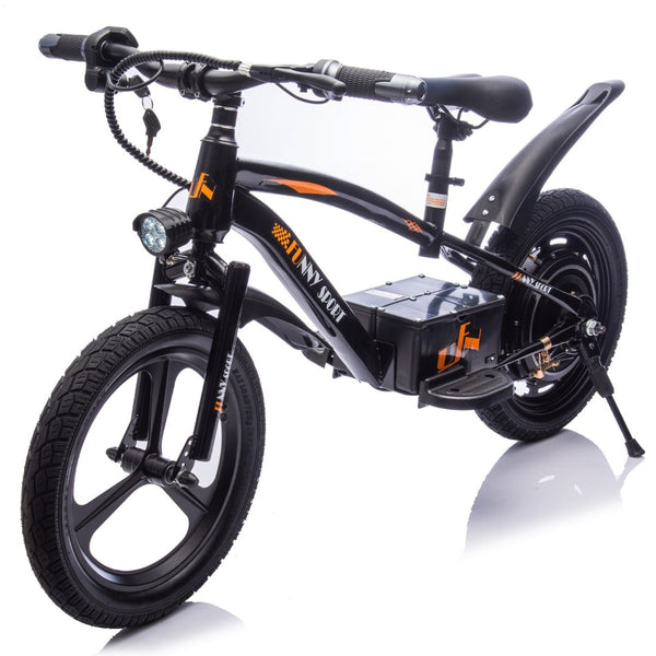 English Elm 24v Kids Electric Dirt Bike 300w Motor 16in Pneumatic Tires Adjustable Seat Ages 5 to 12 Black W1578P335442