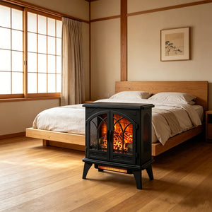 English Elm 24 Inch Infrared Quartz Stove Heater with 3d Flame Effect and Remote Control W1769112700