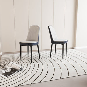 English Elm A Set Of 2 Modern Dining Chairs In White & Blue - Stylish Pu Leather, Ergonomic Comfort, Versatile Use W2189P168414