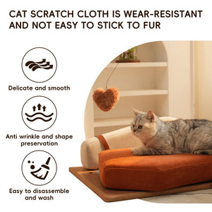 English Elm Modern Oak Veneer Pet Bed with Chenille Upholstery and Orthopedic Foam Cushion Orange W3136P445674