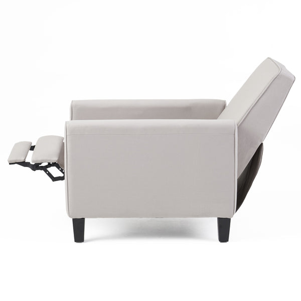 English Elm Christopher Knight Home® - Grey Linen Push Back Chair with Plush Padding, Ergonomic Recline, Breathable Fabric & Durable Frame (97) 52422.00FDGRY