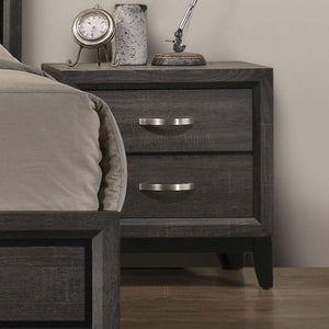 English Elm Contemporary Glam Nightstand Glossy White Lacquer Chrome Legs Dovetail Drawer Bedroom Gray B2741P435308