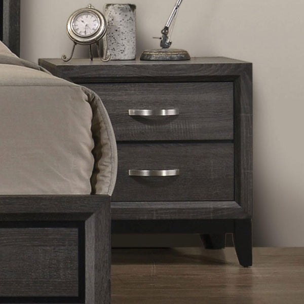 English Elm Contemporary Glam Nightstand Glossy White Lacquer Chrome Legs Dovetail Drawer Bedroom Gray B2741P435308