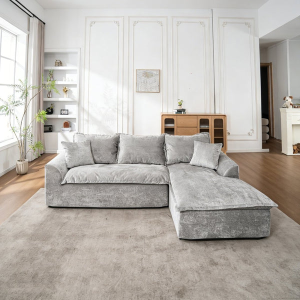 English Elm 103" Chenille Cloud Sectional Modular L Shape Sofa for Spacious Living Room Comfort W1170S00043