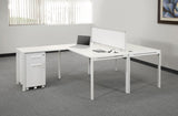 OSP Home Furnishings Prado L Workstation in White White