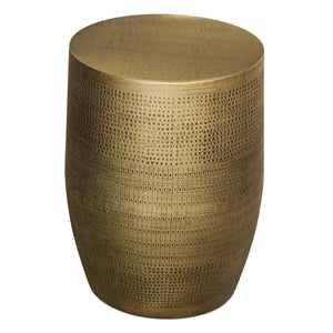 English Elm Johnsen Etched Web Pattern Accent Table 18" Round Iron Side Table Durable Powder-Coated Finish Antique Brass B136P361858