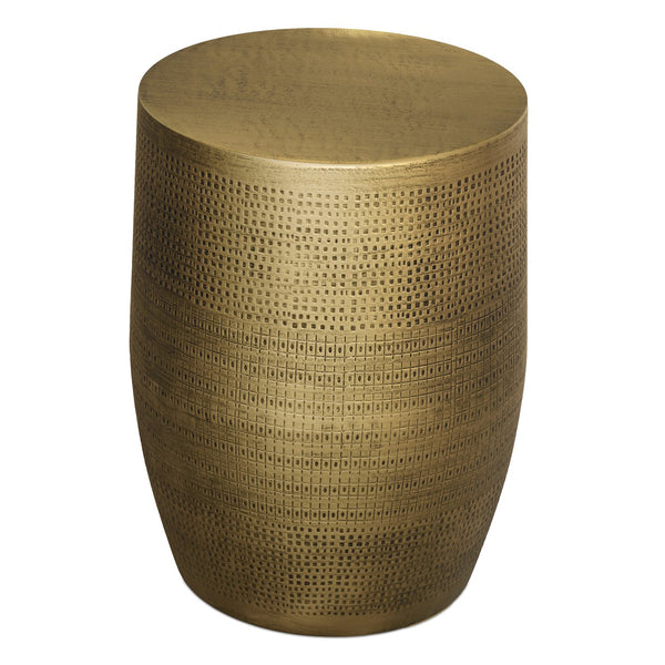 English Elm Johnsen Etched Web Pattern Accent Table 18" Round Iron Side Table Durable Powder-Coated Finish Antique Brass B136P361858