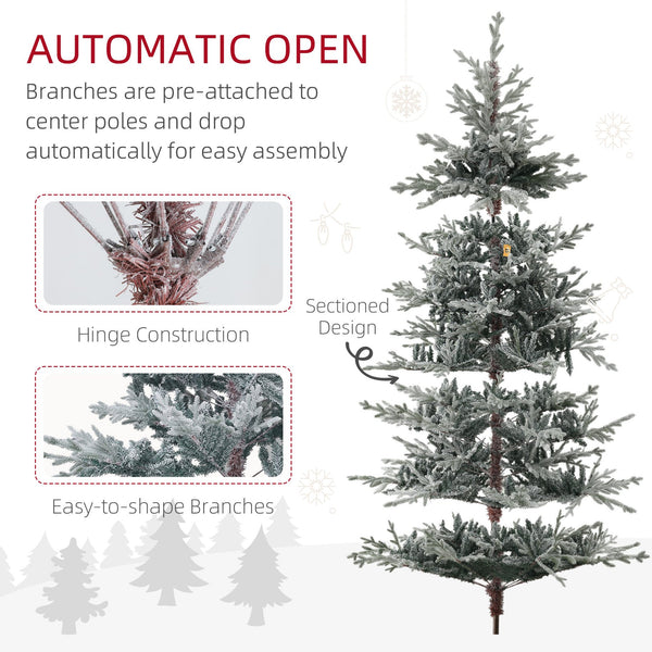 English Elm Homcom 9Ft Snow-Flocked Artificial Christmas Tree With 1939 Tips, Easy Assembly & Sturdy Metal Stand W2225P249628