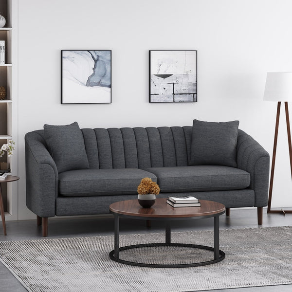 English Elm Christopher Knight Home® - 66957.00Achar_66957.00Bchar Contemporary 3-Seater Sofa In Charcoal - Plush Comfort & Modern Design! N771P202640N_N771P202649N