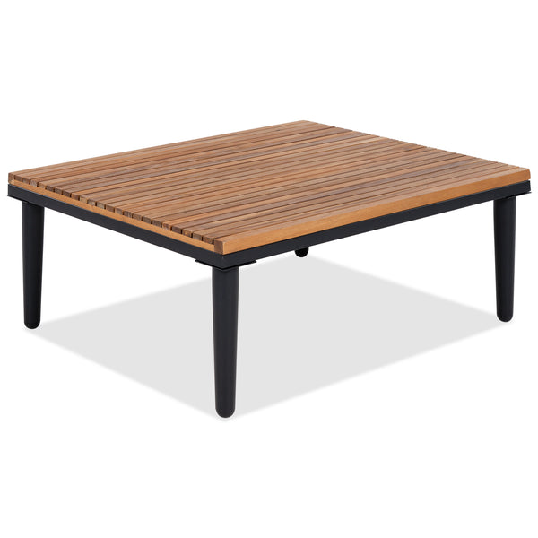 English Elm Luxury Acacia Wood Patio Sofa Set with Removable Cushions, L-Shaped Outdoor Conversation Sectional, Durable Iron Frame Gray N704G201251E