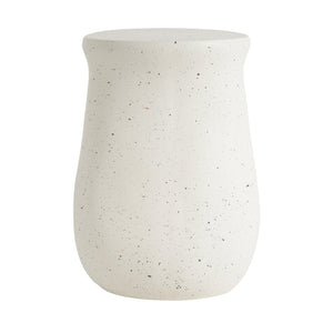 English Elm Outdoor Mgo Side Table Travertine Terrazzo White Finish for Patio Lounge Seating N768P410930W