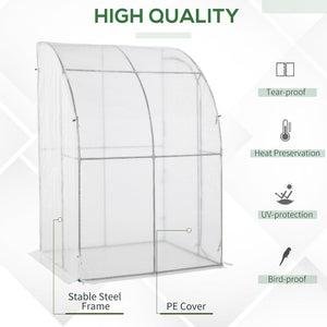 English Elm Outdoor Lean to Walk in Greenhouse with Polyethylene Cover for Year Round Growing T3971P388025