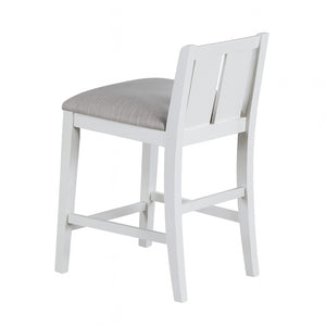 English Elm Set Of 2 Counter Height Chairs With Cream Upholstery, White Frame For Timeless Kitchen Style B016P392514-GIGA