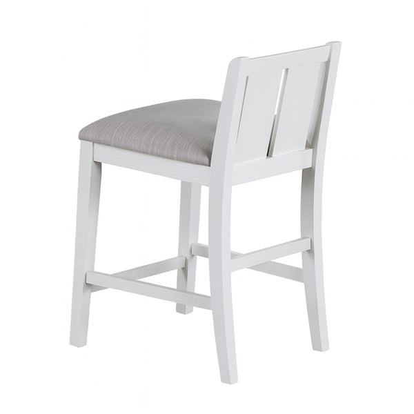 English Elm Set Of 2 Counter Height Chairs With Cream Upholstery, White Frame For Timeless Kitchen Style B016P392514-GIGA