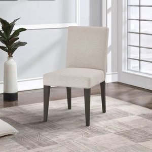 English Elm Mod Parson Dining Chairs Set of 2 Linen Blend Upholstered Rubberwood Contemporary B056P416812