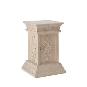 English Elm Pedestal Column Plant Stand Handcrafted Mgo for Indoor Outdoor Decor Display N772P382568S