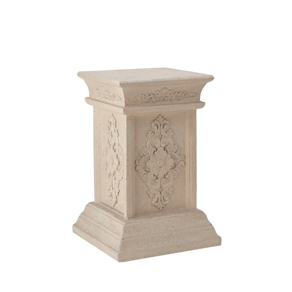English Elm Pedestal Column Plant Stand Handcrafted Mgo for Indoor Outdoor Decor Display N772P382568S