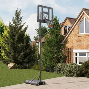 English Elm Soozier Adjustable Portable Basketball Goal with Shatterproof Backboard and Wheeled Base W2225P200903