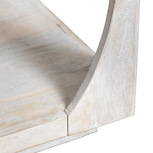 Crestview Collection Transitional Accent Table - Timeless Mango Wood Design With Stylish Curved Cutouts & Spacious Shelf Tan Solid Wood Cvfnr4215