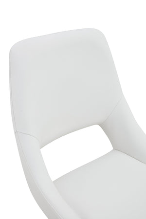 English Elm Dining Chairs Set Of 2 - Elegant Swivel Design With Scratch-Resistant Leather & Metal Frame, White W3493P347179