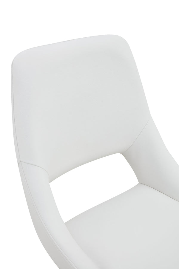 English Elm Dining Chairs Set Of 2 - Elegant Swivel Design With Scratch-Resistant Leather & Metal Frame, White W3493P347179