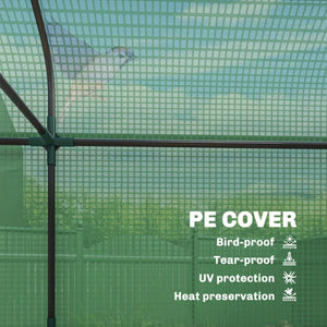 English Elm Portable Three Tier Mini Greenhouse with Uv Resistant Pe Cover and Steel Frame Green T3971P468168