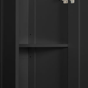 English Elm Storage Compact Two-Door Cabinet with Adjustable Shelf, Anti-Tip Safety, MDF Durability for Home Organizing Black WF323346AAB