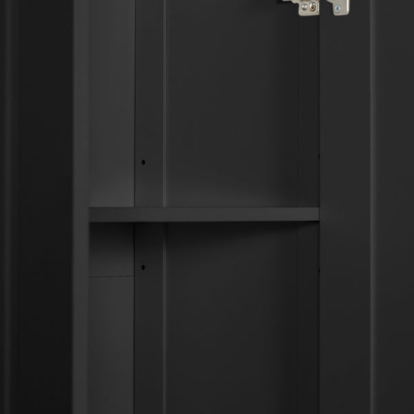 English Elm Storage Compact Two-Door Cabinet with Adjustable Shelf, Anti-Tip Safety, MDF Durability for Home Organizing Black WF323346AAB