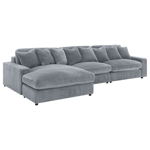 English Elm Cassidy Corduroy Sectional with Chaise Lounge for Relaxed Living Room Comfort B062S01422