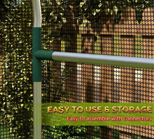English Elm Plant Cage Galvanized Steel Garden Enclosure with Hdpe Mesh and Zippered Walk-in Door T3971P423118